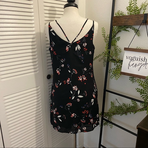 Worthington| 10 |Black Spaghetti Strap Floral Pattern Dress - Picture 3 of 5